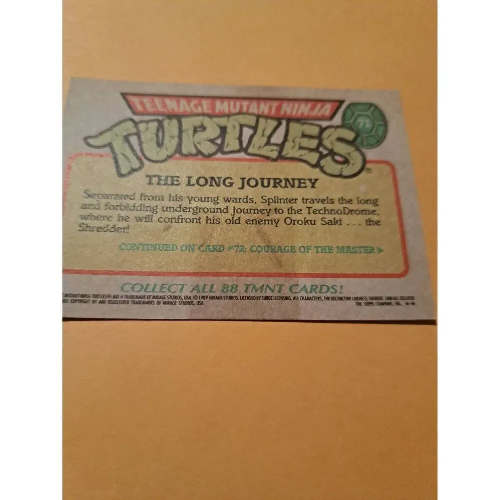 1989 Topps TMNT Trading Card 71 Teenage Mutant Ninja Turtles - Picture 3 of 3